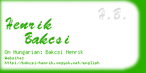 henrik bakcsi business card